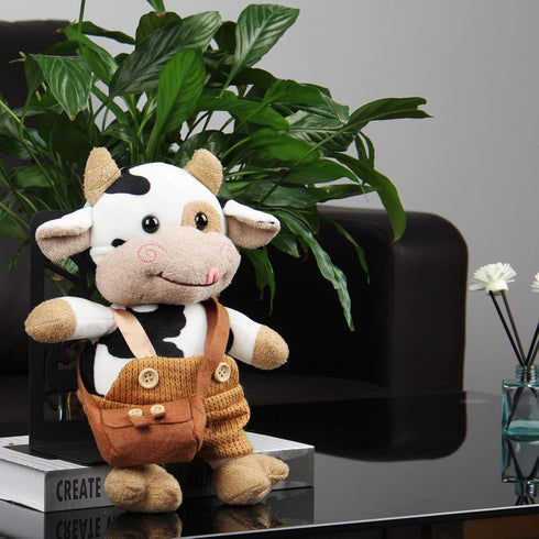Cow Cattle Stuffed Animals Plush Toy 12" Large Milk Pillow Soft Cattle Plushies Cow Hug Pillow Stuffed Animals Doll for Boys and Girls (D: Brown l...