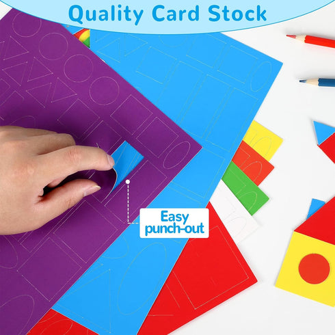 828 Shapes Math Pattern Play Craft Basic Shapes Circles Triangles Squares Ovals Creative Paper Shapes Art Pack Punch Out Geometric Shapes for in 3...