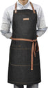 Denim Kitchen Apron with Pockets, Mens Womens Professional Chef Bib Apron for Cooking Grill BBQ Server...