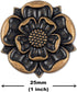Bezelry 10 Pieces Tudor Rose Metal Shank Buttons. 25mm(1 inch) (Antique Copper)...