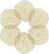 Sweet Elegance® Coasters Set of 6 Hollow PVC Coaster Cup Mats Thanksgiving Table Ornament Decorations for Home Festival (Gold Flowers)...