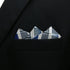 Shlax & Wing Mens Silk Pocket Square Checkered Blue Grey Hanky 12.6 inches...