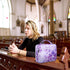 Waterproof Thick Bible Cover Case for Women, Large 11x9x3inch Purple Floral Bible Cover with Strap Pockets Zipper for Girls, XL Study Bible Carryi...