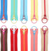 Bewudy 20 Pcs 8inch Zippers for Sewing, Resin Zipper, 10 Color Colourful Zippers with Lifting Ring Quoit, Supplies Zippers for DIY Sewing Craft Ta...