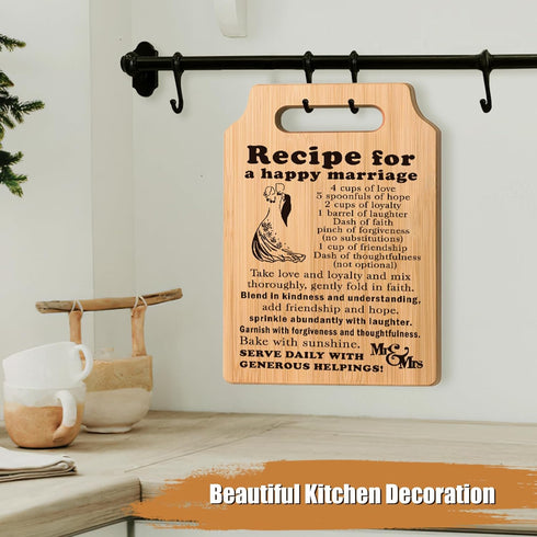 Wedding Gift for Couple Newlyweds 2024 - Bridal Shower Gifts Engagement Gifts for Couple, Wedding Kitchen Cutting Board, Bride to Be Gifts Mr and ...