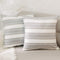 Stripe Throw Cushion Faux Linen Home Decorative Hand Made Pillow Case Cushion Cover for Naps, 24 x 24 inch, 2 Pieces...
