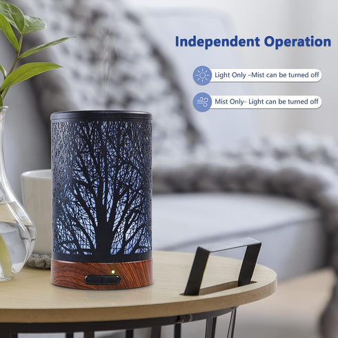EQUSUPRO Essential Oil Diffuser 150ml Metal Aromatherapy Oil Diffuser Ultrasonic Cool Mist Diffuser with Auto Shut-Off Protection,7 Colors Changed...