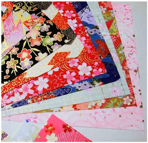 GuCra Tradition Yuzen Washi Paper 5.5" x 5.5", Japanese Chiyogami Washi Paper 30 Sheets...