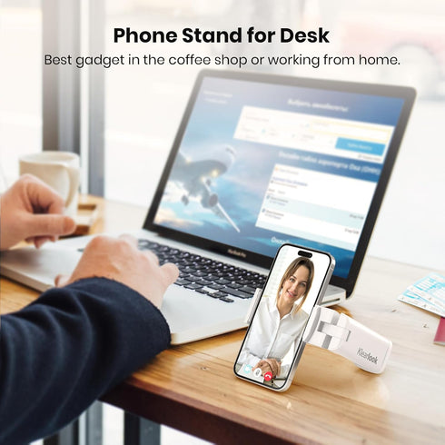 Klearlook Universal Flight Phone Holder, White, Foldable, 360 Rotation, Compatible with 4.7-6.9 Inch Phones...