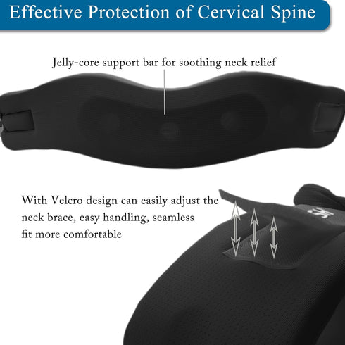 Neck Brace Neck Stretcher Cervical Collar for Neck Pain Relief and Improve Neck Tilt Neck Traction Device with Ice Silk Fabric and Soft Foam, Cerv...