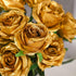 Veryhome 10 Pcs Artificial Gold Flowers Silk Roses Real Touch Bridal Wedding Bouquet Gold Rose for Christmas Home Garden Party Floral Decor...