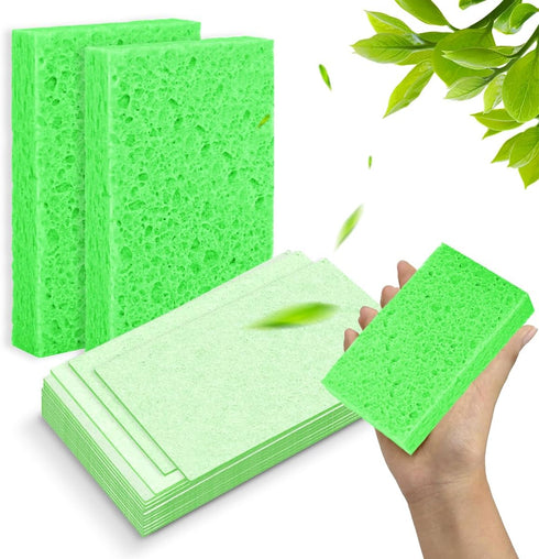 12 - Pack Non-Scratch Scrub Sponges - Sponges for Dishes and Washing Dishes, Cleaning Sponges for Kitchen Home and More?Green?...
