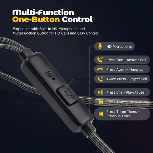 Earbuds Headphones with Microphone Pack of 5, Noise Isolating Wired Earbuds, Earphones with Powerful Heavy Bass Stereo, Compatible with Android, P...