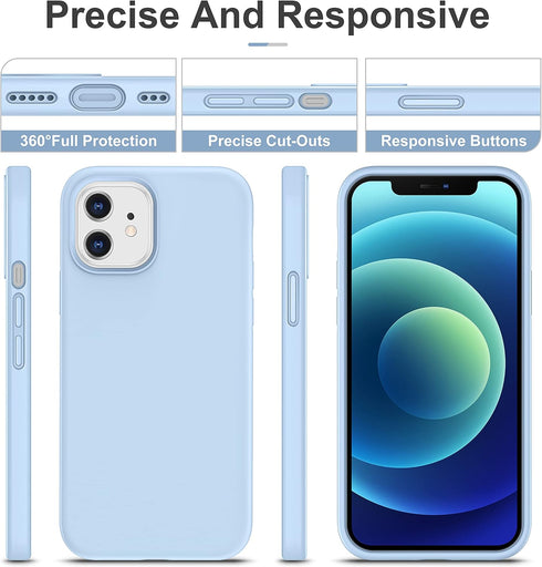 CellEver Heavy-Duty Silicone Case for iPhone 12/12 Pro - Two Shatterproof Glass Screen Protectors, Military Drop Protection, Scratch-Free Interior...