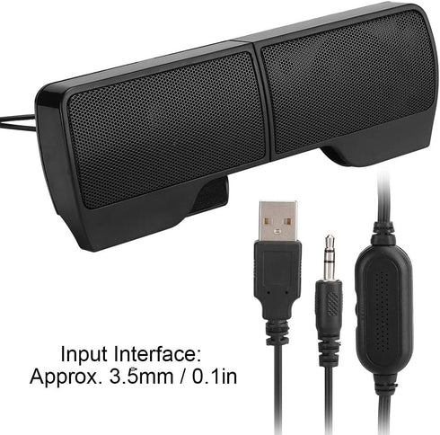 Estink Laptop Speakers,Clip Screen Bar Speaker,Mini Desktop Portable 2.0 Speakers,USB Powered,3.5mm Audio Interface,ABS Material Durable with Clip...