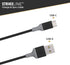 Scosche CA4BY-SP Strikeline USB-A to USB-C Charge & Sync Cable 4-ft. Space Gray/Gray...