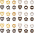 FINGERINSPIRE 240Pcs 4 Colors Mini Metal Buttons 4mm Heart & Star & Round Alloy Buttons Mini Tiny Buttons with Separate Compartment Box Small 2 Ho...