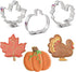 Thanksgiving and Fall Holiday Cookie Cutters 3-Pc. Set Made in USA by Ann Clark, Maple Leaf, Turkey, Pumpkin...