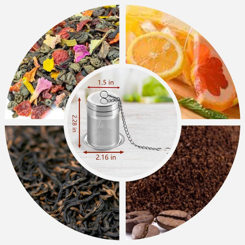 Tea Infuser, Extra Fine Mesh Loose Leaf Tea Steeper for Loose Tea 304 Stainless Steel Tea Strainers with Extended Chain Hook to Brew Loose Leaf Te...