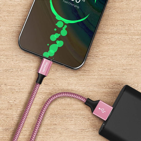 etguuds Pink USB C Cable 3.3ft Fast Charging, 2-Pack Type C Cable Braided USB to USB C Cable Compatible with Samsung Galaxy S23 S22 S21 S20 S10 S1...