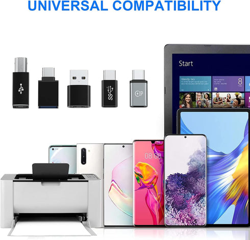 USB A to USB C,Type C Female to USB Male,Type C Male to Type C Female,Type C to USB B iPhone Female to Type c Compatible Samsung Galaxy,Laptop(5pa...