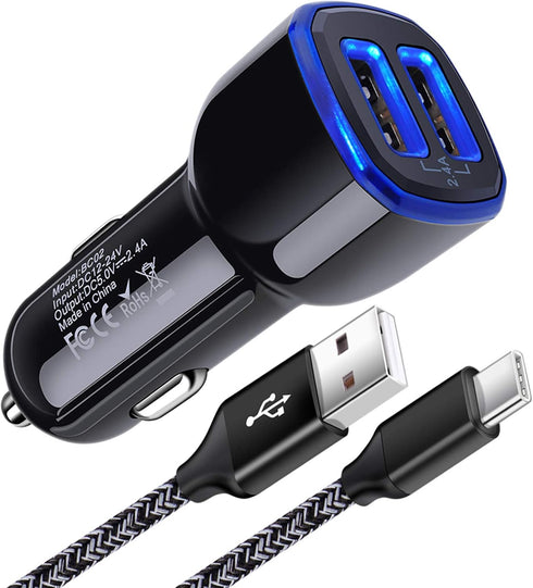 Car Charger for Samsung Galaxy A21 A11 A51 A20 A01 A10E A9 A50 A71 A15 5g A14 A13 A35 A53 A54 A55 A12 A52 A24 S25 S24 S23 FE S22 S21 S20 Ultra Not...