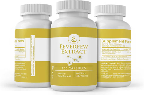 Pure Original Ingredients Feverfew Extract (100 Capsules) Always Pure, No Additives Or Fillers, Lab Verified...