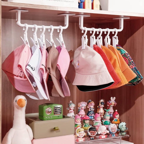 Hat Rack for Baseball Caps - Adhesive Hat Hooks for Wall, Hat Hanger Storage Cap Organizer, No Drilling Strong Hat Holder for Door, Closet,Bedroom...
