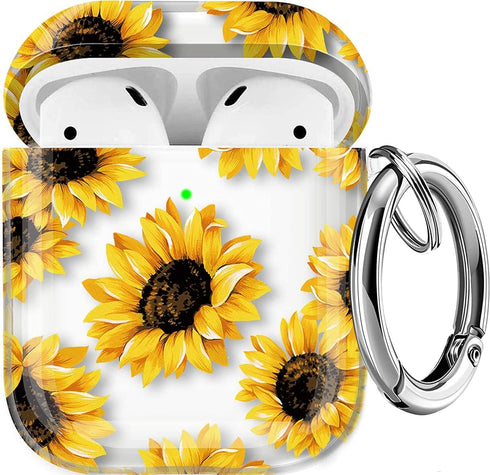 Maxjoy for AirPods Case, Clear AirPod Case Cute Soft Transparent AirPod 2nd Gen Cover for Women with Keychain Clip for AirPods 2nd 1st Generation ...