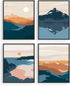 HAUS AND HUES Nature Wall Art Prints - Landscape Mountain Decor, Mid-Century Modern Wall Art...