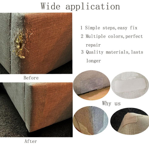 Linen Fabric Patches Tape Self Adhesive 17.7x78.7 inch, Durable Fabric Couch Repair Kits for Upholstery, Furniture, Sofa, Car Seats, Office Chair,...