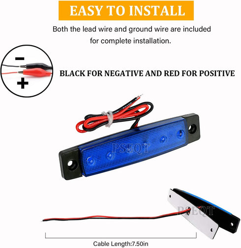 PSEQT 10 Pcs LED Rock Strip Lights Car Exterior Underglow Wheel Fender Well Lighting Kits Waterproof for Golf Cart Wrangler Offroad Truck RV UTV A...