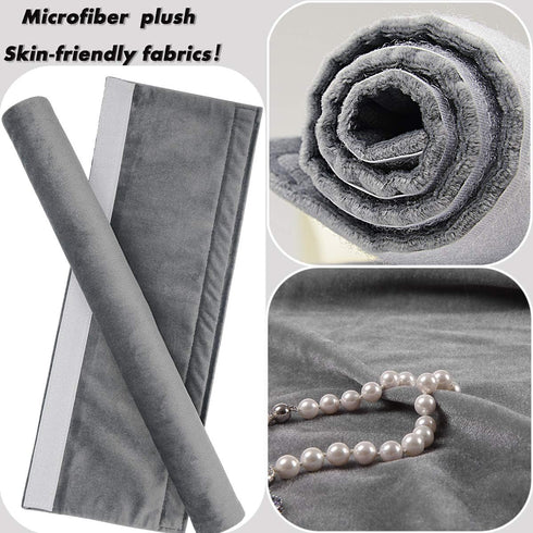 Volecy Refrigerator Door Handle Covers, Set of 5 Washable Cloth Decor Keep Appliance Clean for Fridge Microwave Stove Dishwasher Bathroom Handles Keep Off Liquid Stain Dirty Fingerprints(Grey Velvet)