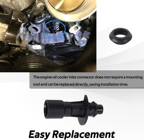 Water Pump Hose Oil Cooler Line Engine Oil Cooler Inlet Connector Compatible with Land Rover Sport LR4 Range Rover Replace#LR028136 LR011997...