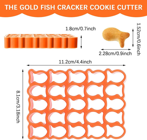 25 Grid Goldfish Cracker Cutter Fish Cookie Cutter Mini Cookie Cutters Gold Fish Cutter Animal Cracker Cookie Cutters Cookie Shaper Cookie Molds f...
