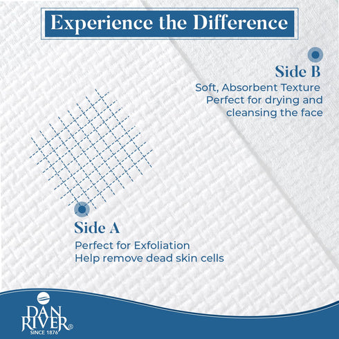 Dan River Disposable Face Towels – Dry Wipes for Skin, Super Soft Lint-Free Facial Tissue, Perfect for Cleansing, Skincare, Makeup Removal, Nursin...