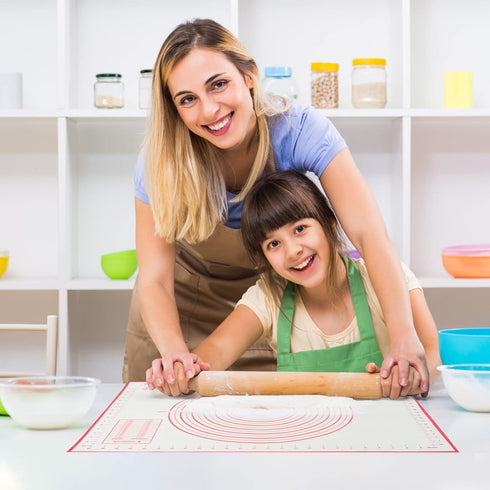 Large Silicone Baking Mat, 16" x 24" Pastry Mat Baking Mats Silicone for Rolling Out Dough Non Slip, Dough Mat Pie Crust Rolling Mat Fondant Mat O...