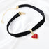 Vintage Black Choker Necklace for Women, Velvet Drip oil Red Heart Black Choker, Valentines Day Halloween Cosplay Party Jewelry, Adjustable Length...