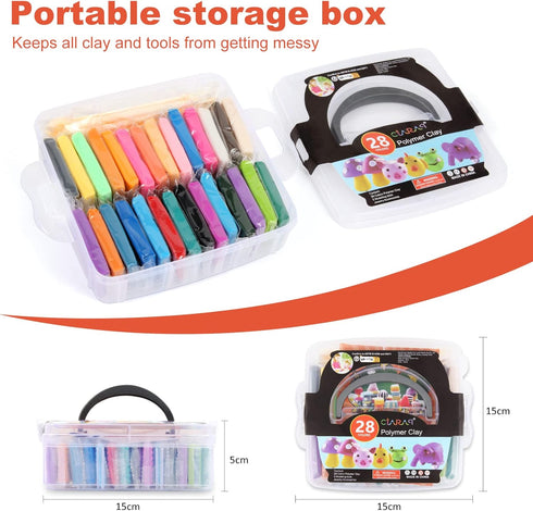 CiaraQ Polymer Clay Starter kit, Oven Bake Modeling Clay with Sculpting Tools, 28 Colors,1.7 lb...