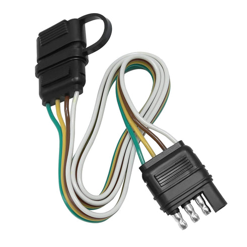 Trailer Light Wiring Harness Kit,4 Wires 4-Way Plug 4 pin Flat Wire Extension Male & Female Connector 32" Inch Long...