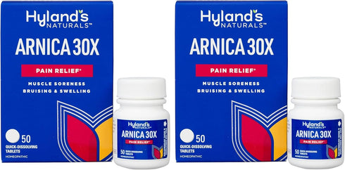 Hyland's Naturals Arnica Montana 30x Tablets, Natural Relief of Bruises, Swelling & Muscle Soreness, Quick Dissolving Tablets, 50 Count (Pack of 2...