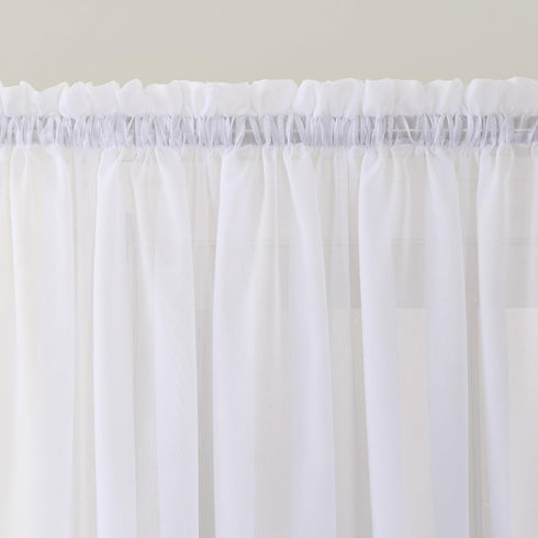No. 918 Emily Sheer Voile Rod Pocket Door Sidelight Curtain Panel, 28" x 72", White...