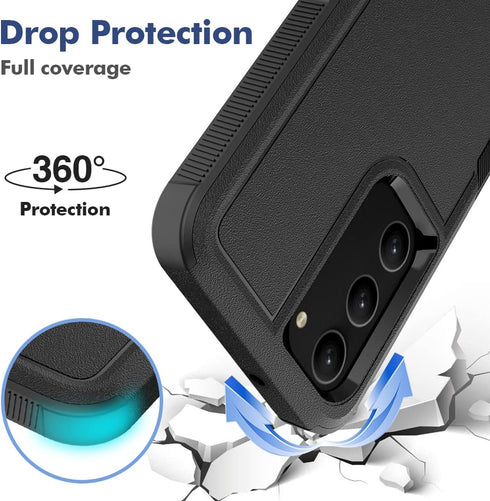 for Samsung Galaxy S23 Case: Dual Layer Protective Heavy Duty Cell Phone Cover Shockproof Rugged with Screen Protector - Military Protection Bumpe...