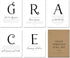 Grace Christian Wall Art Set of 5 | Black and White Bible Verse Prints 8x10 Unframed | Scripture Posters for Home | Christian Wall Decor Made in U...
