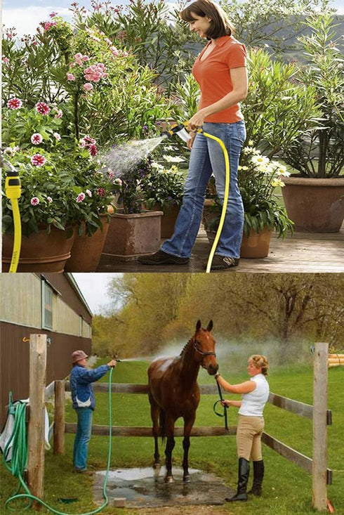 Garden Hose Nozzle Adjustable Hose Spray Nozzle High Pressure 8 Watering Pattern with 3.5Oz Soap Sprayer Power Garden Water Hose Foam Nozzle Spray...