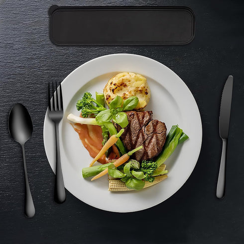 Travel Utensils, 18/8 Stainless Steel 4pcs Cutlery Set Portable Camp Reusable Flatware Silverware, Include Fork Spoon Chopsticks with Case (black)...