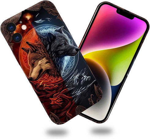 Case Compatible with iPhone 11 Case,Ancient Wolf Legend 3D Design Phone Case,Stylish Durable Shockproof Raised Bumper Corners Case for 11 6.1 inch...