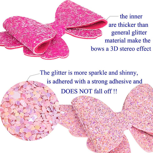 Yazon Baby Girls Glitter Bows Clips Sparkly Butterfly Bows Hair Clips for Toddler Kids Teens 8pcs...