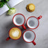 City to Cottage Handmade Red and White Polka Dot Ceramic Coffee, Tea, Latte Mug, Cup with Large Handle, Unique 7 oz / 200ml Designer Pottery for T...
