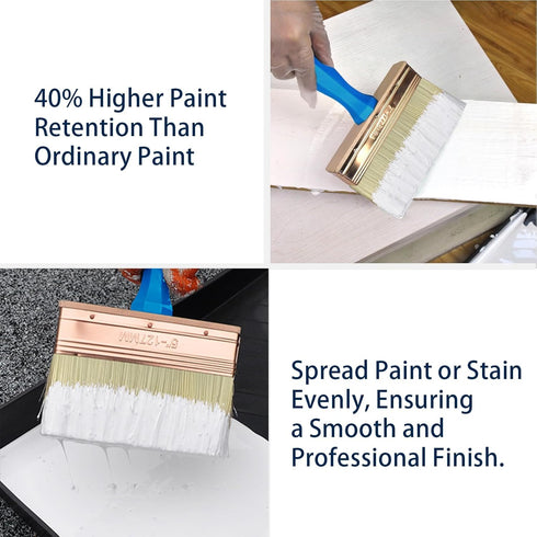 3 Pack (4,5,6inch) Heavy Duty Professional Stain Brush,Paint Brush,Paint Brushes,Double Thick 1.18 inch,Fence Brush,Paint Brush for Walls,Painters...